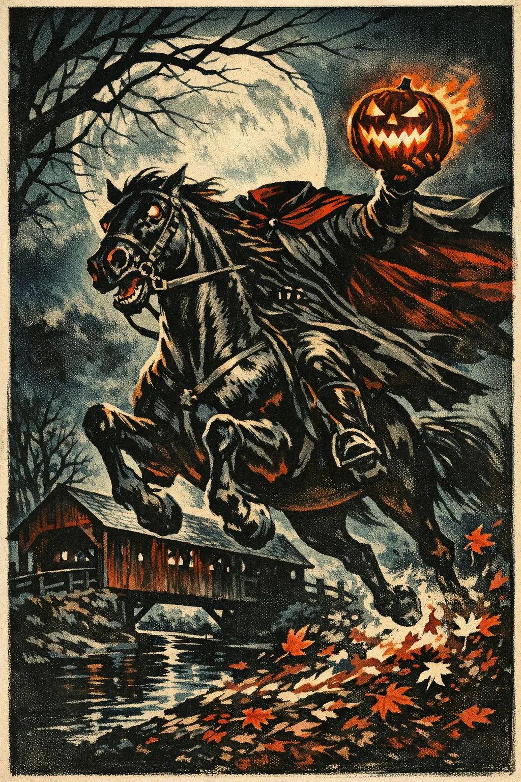 The Headless Horseman — Backlot 1931: Hand-painted studio-era lithograph poster