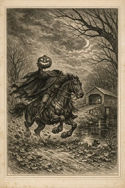 The Headless Horseman — Doré Engraving