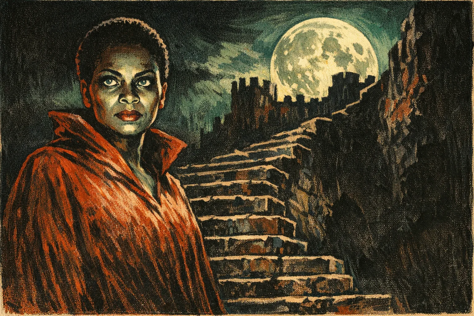 Imani rendered as a Backlot 1931 film still: You are the monster in the reel they cut