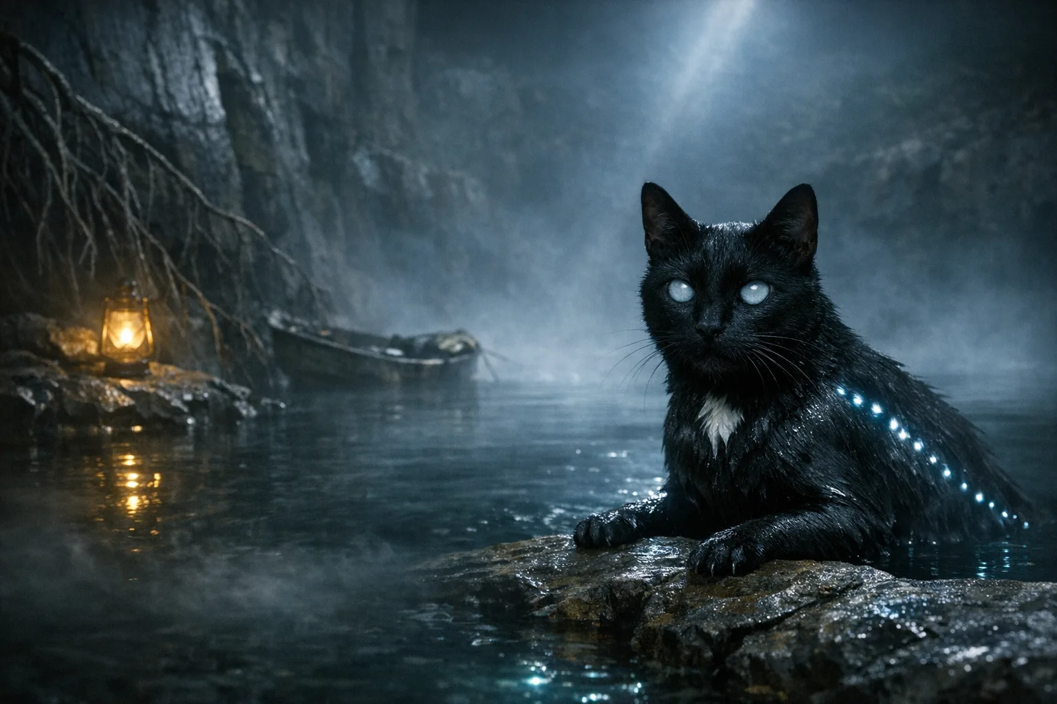 Nadia rendered as a The Black Water film still: They are what lives under the black water