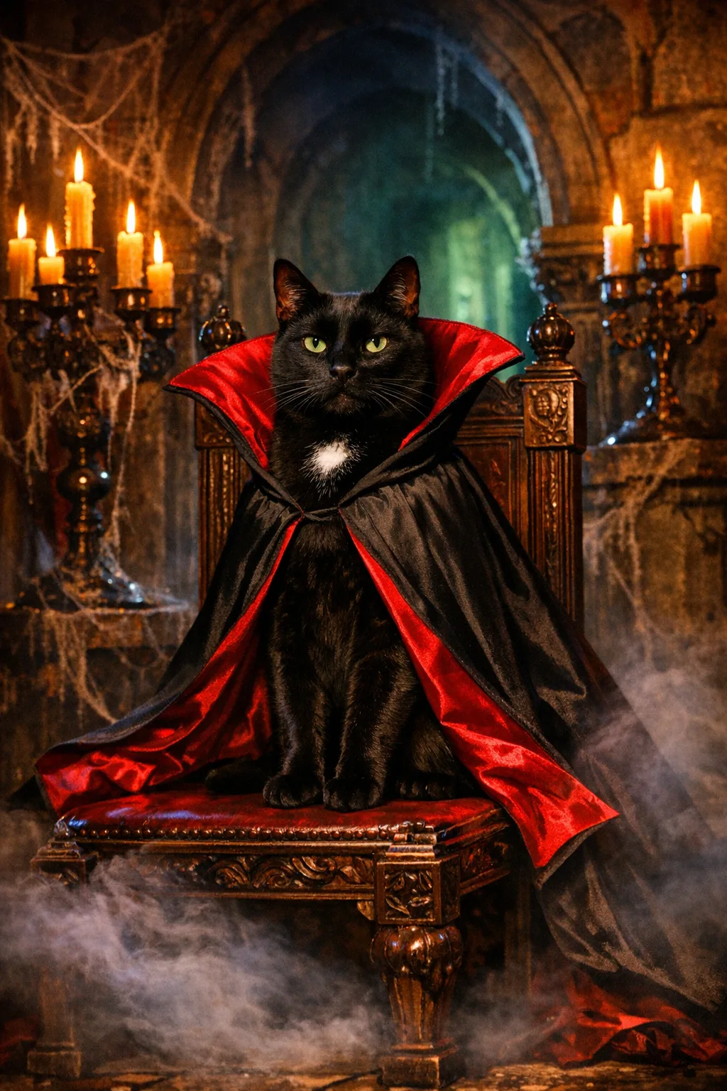 Nadia rendered as Hammer Technicolor: They are the count, and this is their crypt
