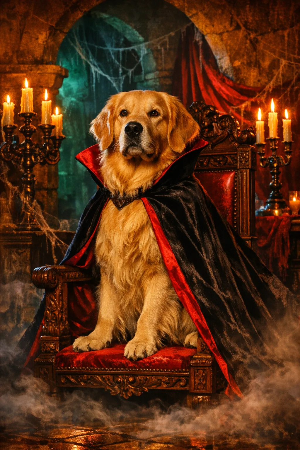 Rufus rendered as Hammer Technicolor: They are the count, and this is their crypt