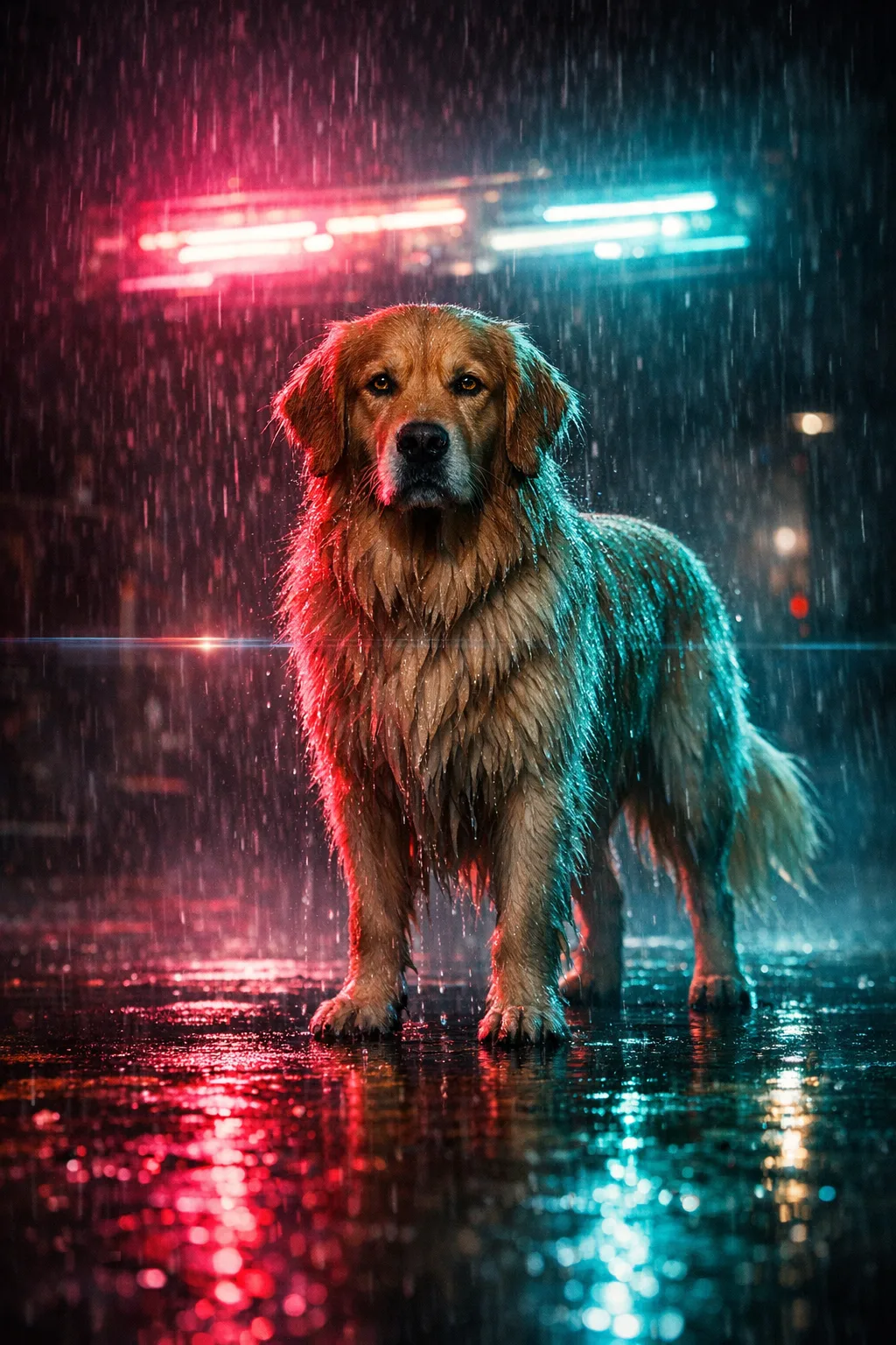 Rufus rendered as Neon Slasher: They are the one waiting in the neon rain