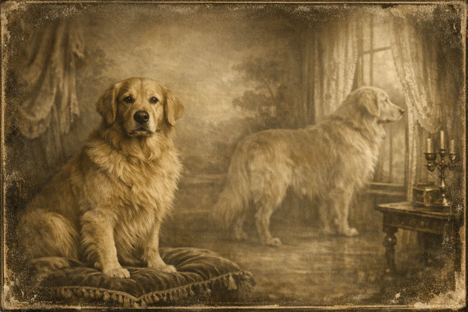 Rufus rendered as a Spirit Photograph 1885 film still: They are the sitter, and the visitor