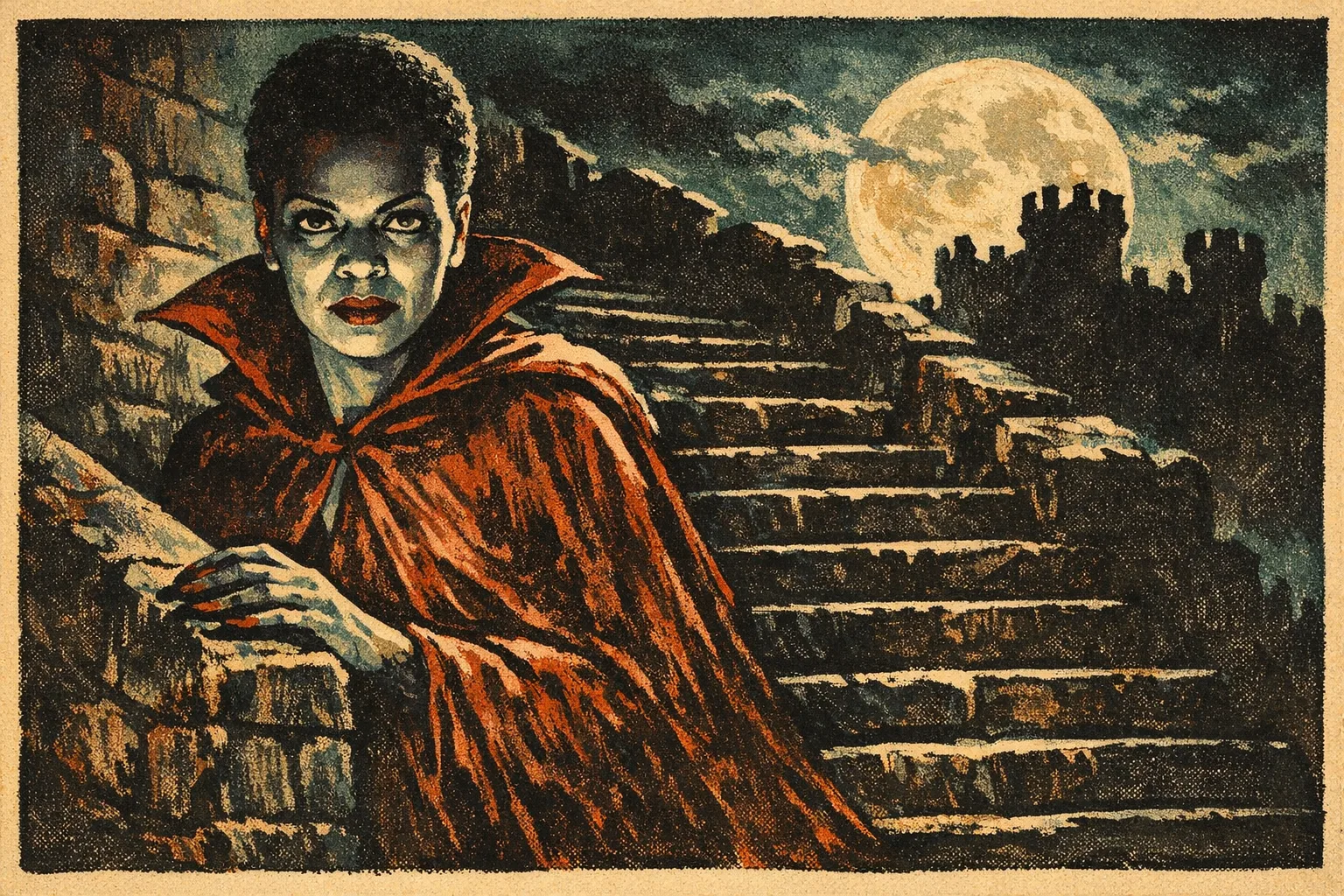 Imani rendered as a Universal 1931 film still: You are the monster in the reel they cut