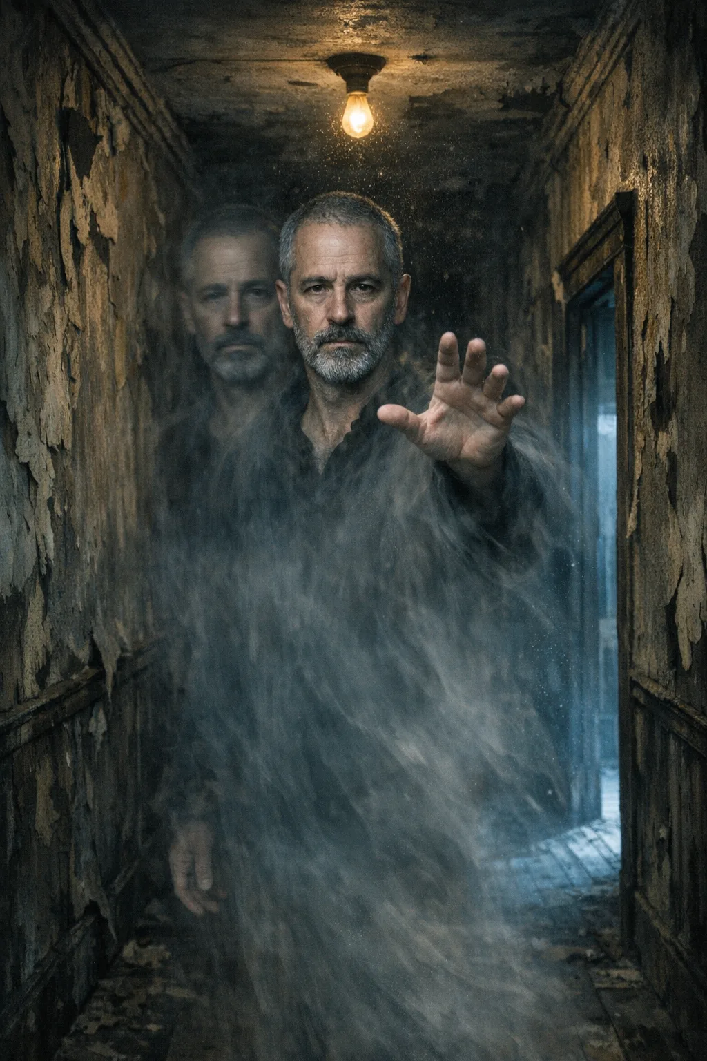 Silas rendered as The Wraith: Spectral, translucent, long exposure